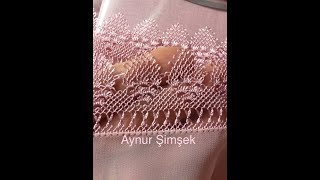 İğne Oyası başörtü modeli 1 video [upl. by Mik]