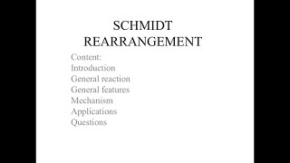 SCHMIDT REARRANGEMENT [upl. by Palumbo]