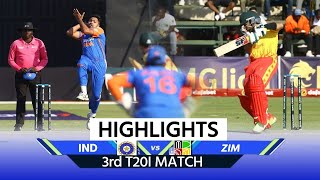 IND vs ZIM Highlights India vs Zimbabwe 3rd Match Highlights  Full Match Highlights  Shubman Gill [upl. by Annim177]