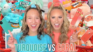 TURQUOISE 👗VS CORAL 🍄 NO BUDGET TARGET SHOPPING CHALLENGE [upl. by Cesare]