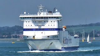 Brittany Ferries  MV Cotentin leaving Portsmouth [upl. by Anirbas]