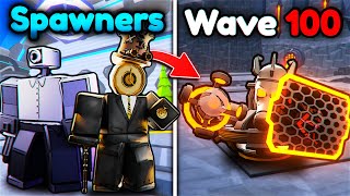 SPAWNER UNITS vs WAVE 100 in Toilet Tower Defense [upl. by Aroon]