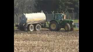 John Deere 6930 spreading slurry [upl. by Ydner]