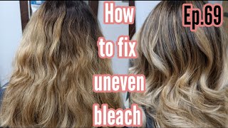 how to fix uneven bleach hair at home ep69 colour expert [upl. by Euginimod520]