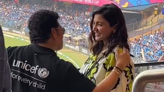 Sachin Tendulkars heart warming gesture for Anushka Sharma after Won Semifinal vs New Zealand [upl. by Weiser]