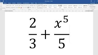 Como poner fracciones en word y fracciones con exponentes 2019 [upl. by Tallulah]