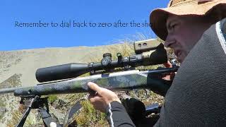 600m perfect Long Range kill 7mm Rem Mag dropped it on the spot Tahr hunting NZ Slow mo impact [upl. by Voltz]