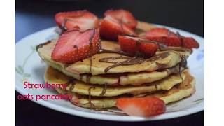 Strawberry Oats Pancakes  पॅनकेक [upl. by Searby]