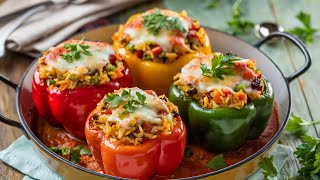 The Crazy Simple Way to Make STUFFED PEPPERS in 3 Minutes [upl. by Tsiuqram]