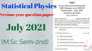 Statistical Mechanics 2nd Semester MSc Physics [upl. by Eiramyma]