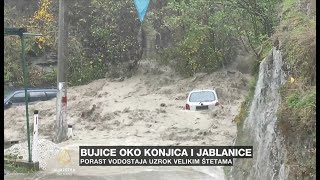 Bujice oko Konjica i Jablanice Porast vodostaja uzrok velikim štetama [upl. by Ricard]