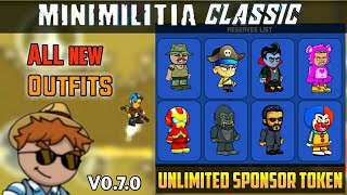 Mini Militia Classic Unlimited Sponser Token l Unlocking All slots Of Outfits In Mini Militia [upl. by Laemsi]