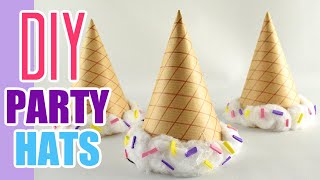 🥳Easy DIY Party Hats  DIY Birthday Hat Tutorial Free Printable Template [upl. by Eikcuhc]