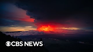 Two volcanoes on Hawaiis Big Island erupt simultaneously for the first time in decades [upl. by Antipas]