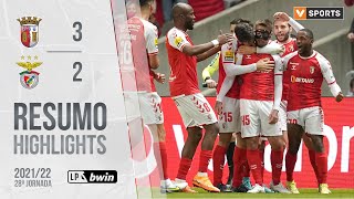 Highlights  Resumo SC Braga 32 Benfica Liga 2122 28 [upl. by Astto]