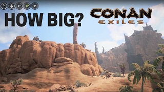 HOW BIG IS THE MAP in Conan Exiles Run Across the Map [upl. by Lledra442]