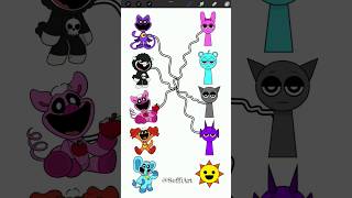 Connect to correct color characters Nightmare Critters and Smiling Critters vs Sprunki Incredibox 4 [upl. by Groot]