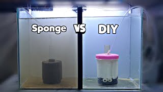 Sponge Filter VS Homemade Filter  Fish Tank Filter [upl. by Athiste]