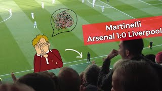 Klopp and fans reaction after Martinelli opener vs Liverpool [upl. by Kimmi]