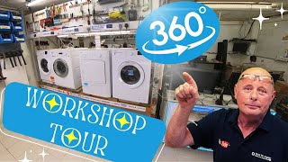 Take a 360° Tour of Our 100 EcoFriendly Appliance Repair Workshop and Film Studio [upl. by Enidan471]