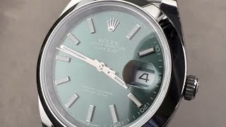 Rolex Datejust 41 Mint Green Dial 126300 Rolex Watch Review [upl. by Caprice]