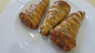 Recette facile  Cornets feuilletés farcis  Stuffed Cornets puff [upl. by Jonie]