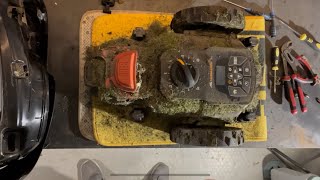 Wow 😱😱Look inside 😳 First ever cleaning in 5 years Robotic lawn mower [upl. by Yenaled]