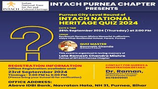 INTACH Purnea Chapter Heritage Quiz  2024 [upl. by Lucrece]