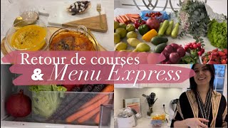 RETOUR DE COURSES amp MENU EXPRESS Entrée plat dessert en 1h 🤩 [upl. by Leimad757]