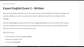 Expert English Exam 1  Written REMOTASK Remotasks [upl. by Adnahs]