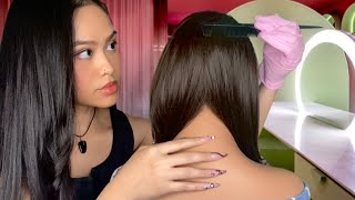 ASMR RELAXING Scalp Check  Dandruff Removal  Back Scratch Scalp Scratch Massage Plucking gum [upl. by Drawoh]