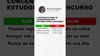 6 segredos para se concentrar nos estudos para concurso concursopublico direito questoes [upl. by Salvadore]