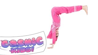 Half Handstand  Cosmic Kids yoga posture of the week [upl. by Tartaglia]