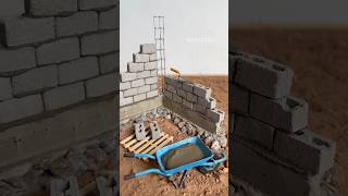 Tutorial de como fazer uma construção com pedrasferrocimentoconcreto e tijolos shorts [upl. by Assirehs]