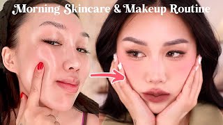 Unsponsored Morning Korean Skincare Routine and Everyday Makeup [upl. by Enom98]