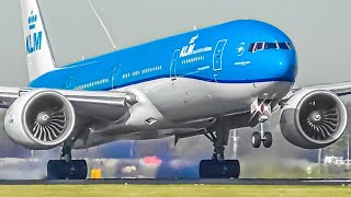 30 SMOOTH BIG PLANE LANDINGS  Amsterdam Airport Schiphol Plane Spotting AMSEHAM [upl. by Hayott]