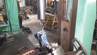 Drilling holes for tungsten carbide buttons thread drill bits [upl. by Licna770]