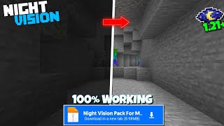 Night Vision Pack For Minecraft Pe 12123  Working in servers Best Night Vision texture pack [upl. by Udelle]