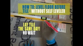 How to level floor for tile without self leveler  level floor before tiling [upl. by Wittenburg]