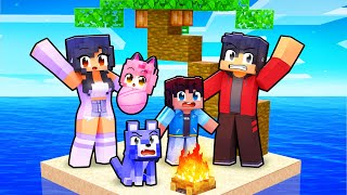 Trapped as a FAMILY on an ISLAND in Minecraft [upl. by Thapa]