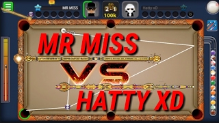 8 Ball Pool  Mr Miss VS Hatty xD  Insane trick shots  Galaxy cue vs Archangel cue [upl. by Baum]