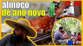 assei um leitão inteiro no almoço do ano novo no rancho [upl. by Arhez]