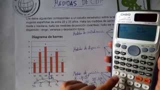 Estenmáticas 2º ESO Ejercicio 1 Medidas de centralización posición y dispersión [upl. by Elleniad80]