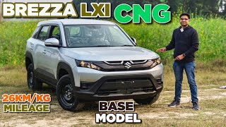 2024 Brezza LXI CNG Review and Walkaround ✅🔥 l Suzuki Brezza LXI CNG Base Model Review l MRCars [upl. by Alyss815]