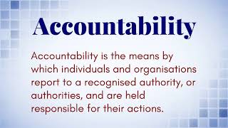 What Is The Definition of Accountability [upl. by Natrav493]