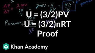 Proof U  32PV or U  32nRT  Thermodynamics  Physics  Khan Academy [upl. by Chandler253]