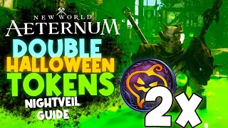 DOUBLE your rewards amp craft dupe mats New World Aeternum Halloween Guide 2024  Nightveil Hallow [upl. by Barnaba267]