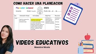 Como hacer una planeación sencilla Maestra de preescolarplanea conmigo [upl. by Arammat849]