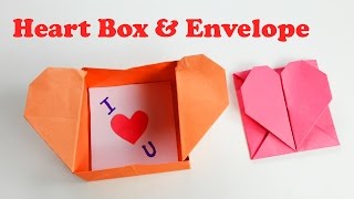 How to Make an Origami Heart Box amp Envelope  PopUp Heart  DIY Crafts [upl. by Ramalahs11]