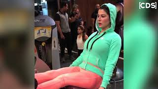 Kainaat Arora Hot BUTT Workout In Body Hugging Pants [upl. by Htinnek]